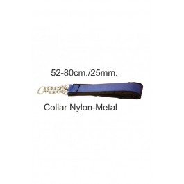 COLLAR NYLON/METAL AZUL Medidas: 52/80cm- 25mm